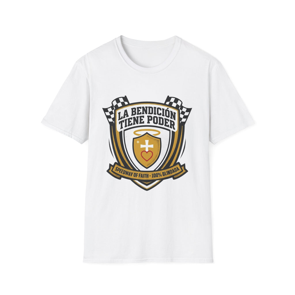 La bendicion tiene poder Escudo de Carrera T-Shirt