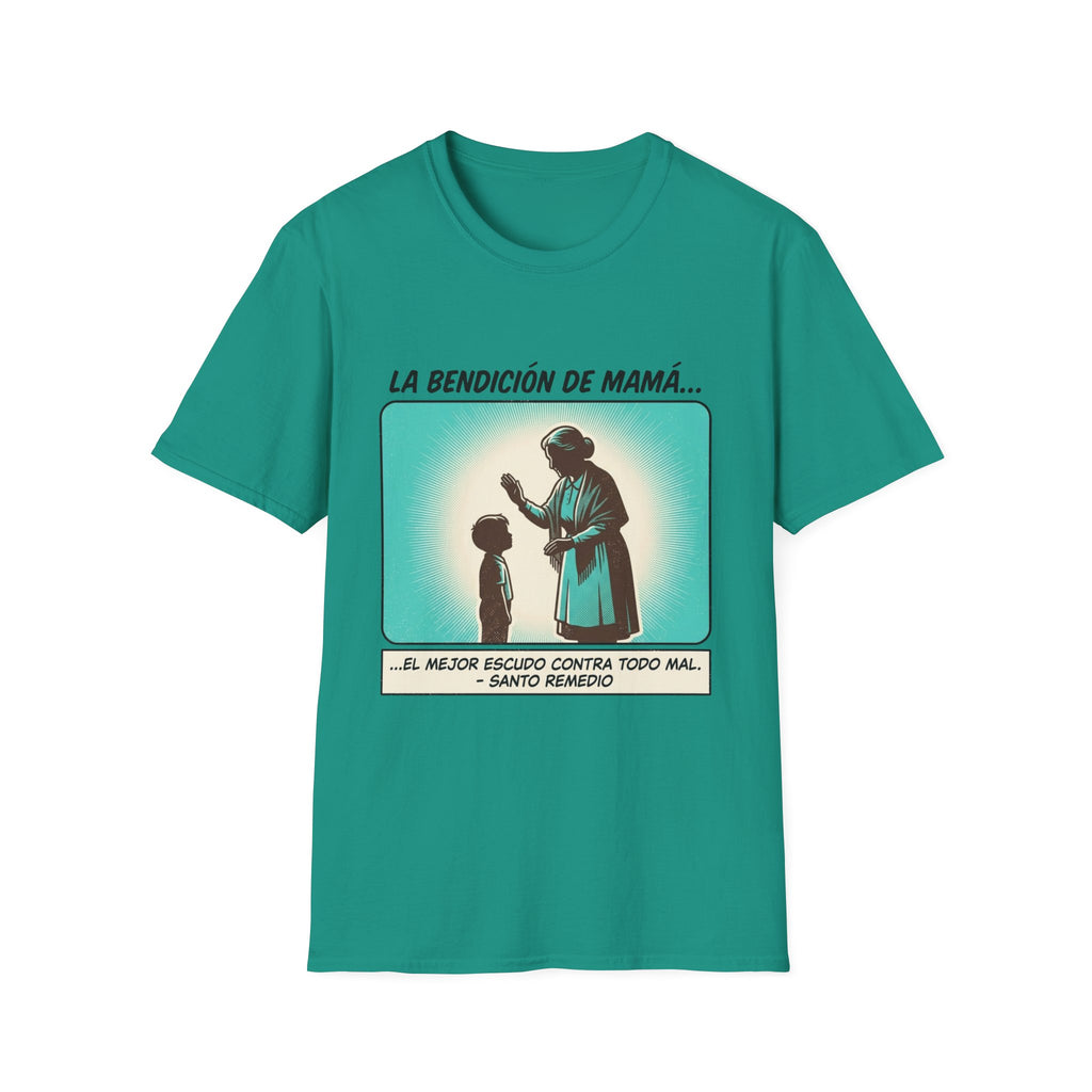 La Bendicion de Mama fondo azul T-Shirt