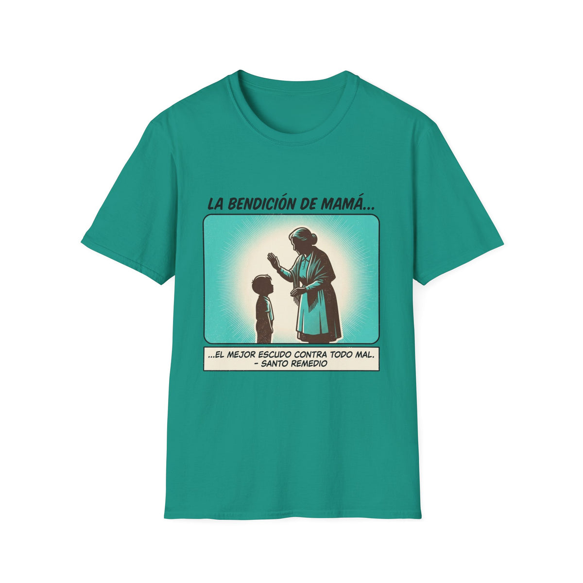 La Bendicion de Mama fondo azul T-Shirt