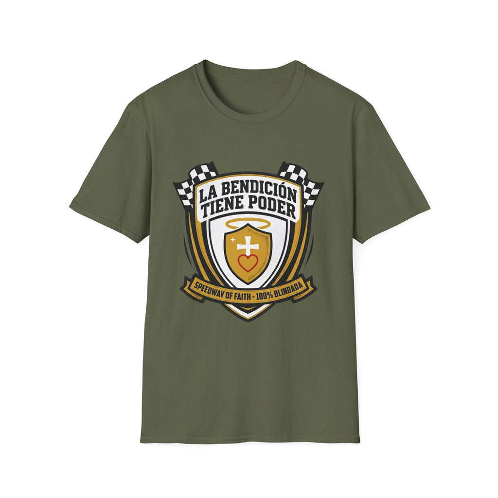 La bendicion tiene poder Escudo de Carrera T-Shirt