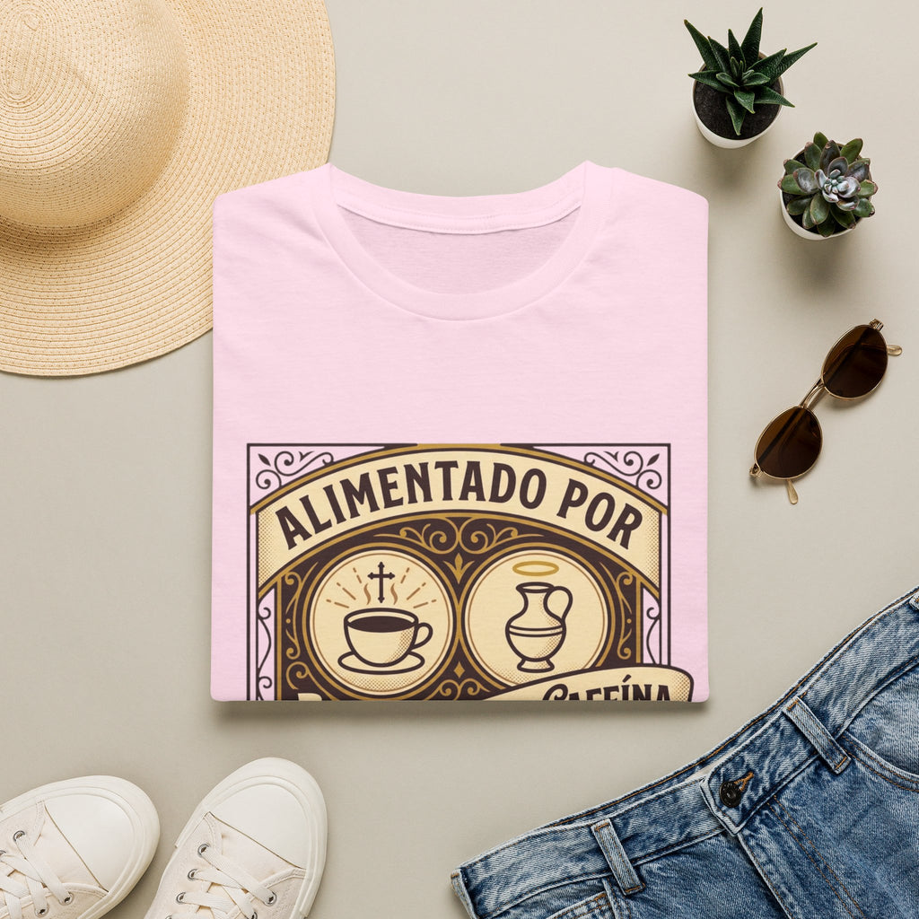 Alimentado por Agua Bendita y Cafeina T-Shirt