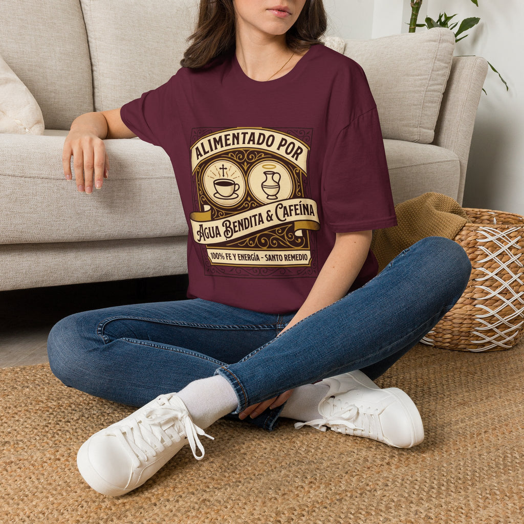 Alimentado por Agua Bendita y Cafeina T-Shirt