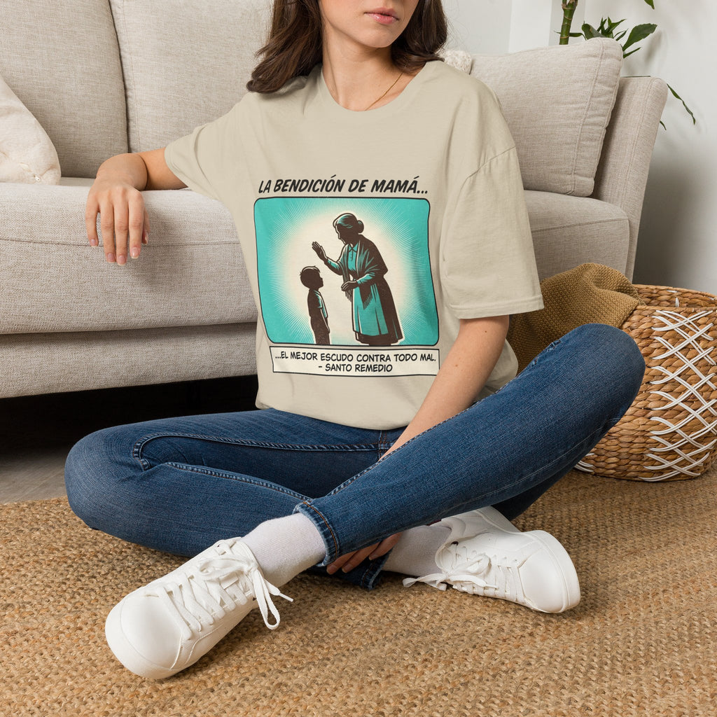 La Bendicion de Mama fondo azul T-Shirt
