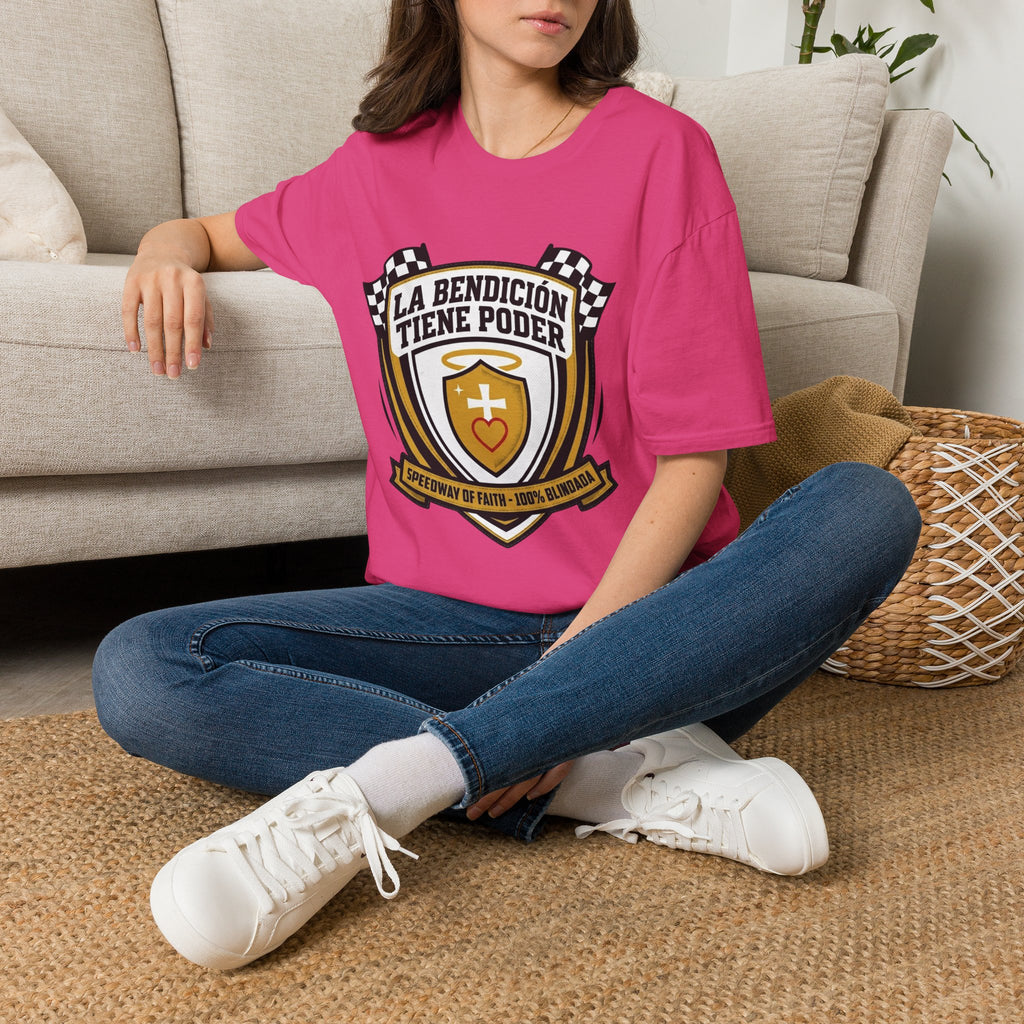 La bendicion tiene poder Escudo de Carrera T-Shirt