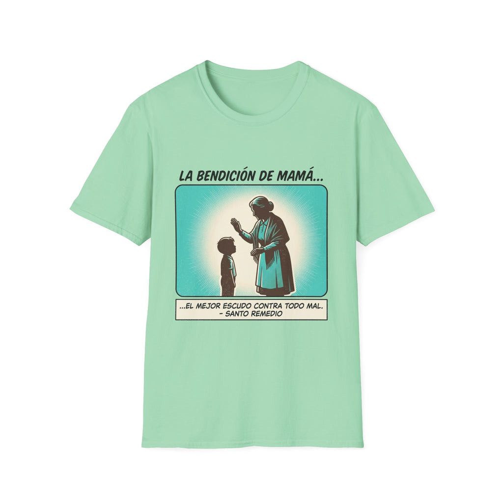 La Bendicion de Mama fondo azul T-Shirt