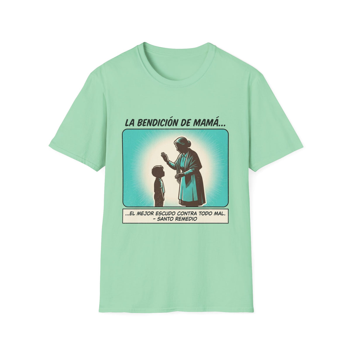 La Bendicion de Mama fondo azul T-Shirt