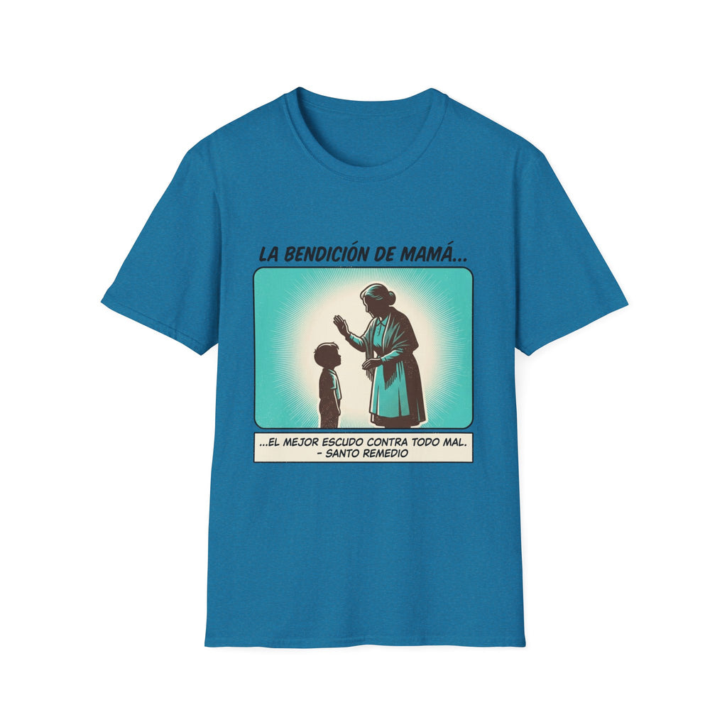 La Bendicion de Mama fondo azul T-Shirt
