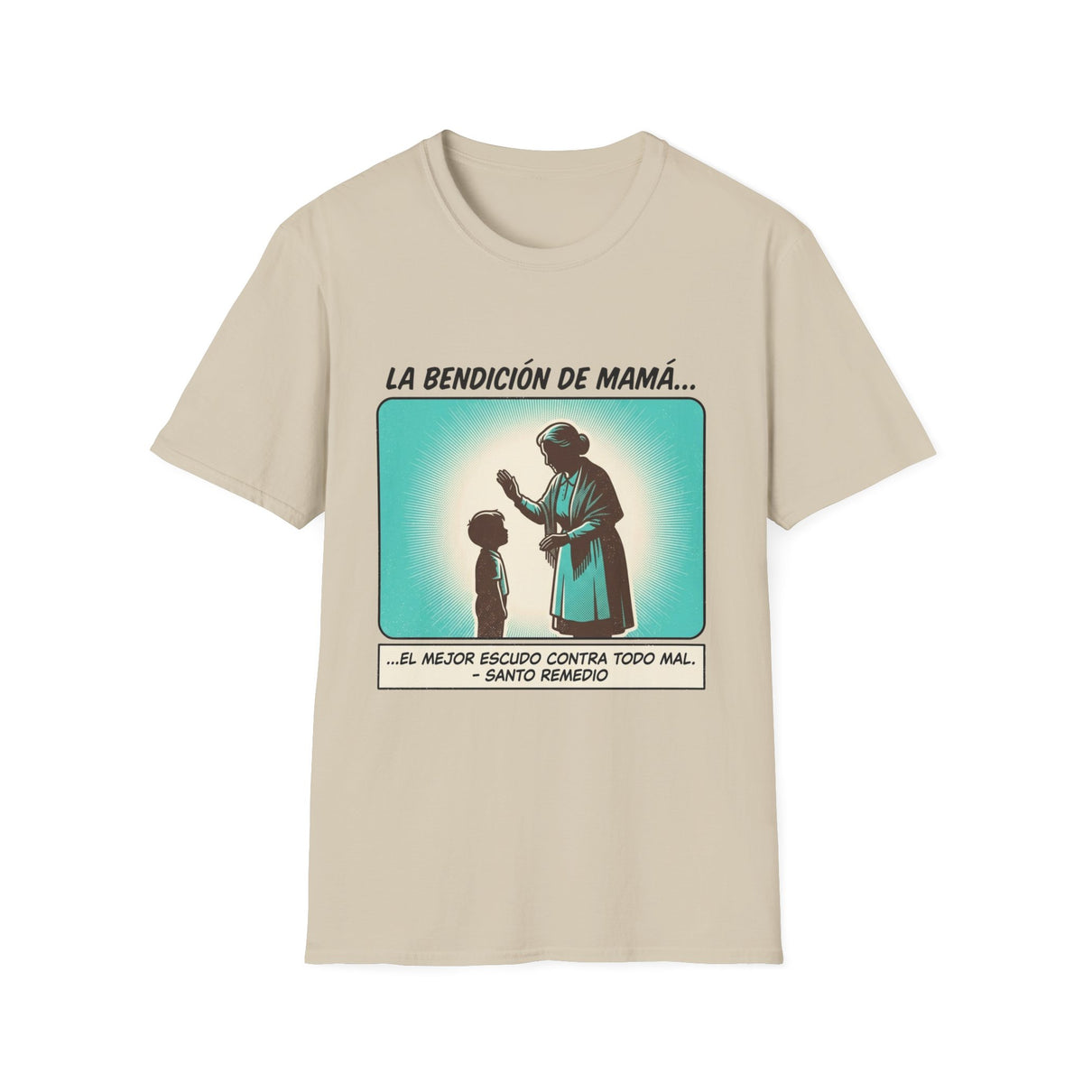 La Bendicion de Mama fondo azul T-Shirt