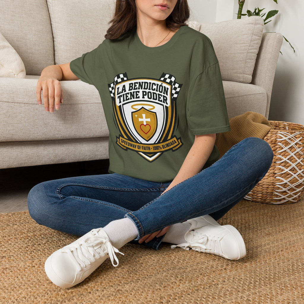 La bendicion tiene poder Escudo de Carrera T-Shirt